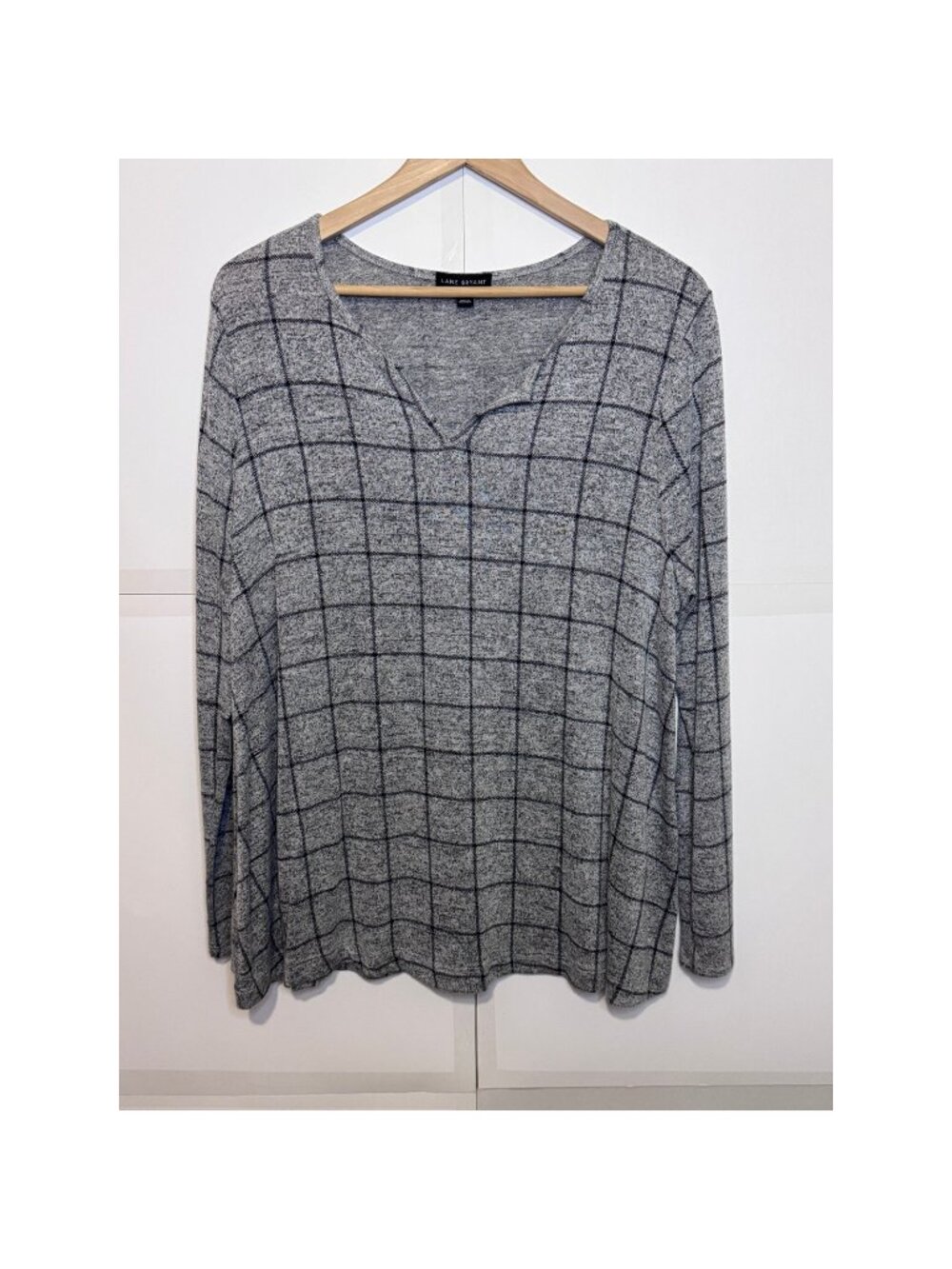 Lane Bryant Women's Gray Long Sleeve Top, Size 14/16